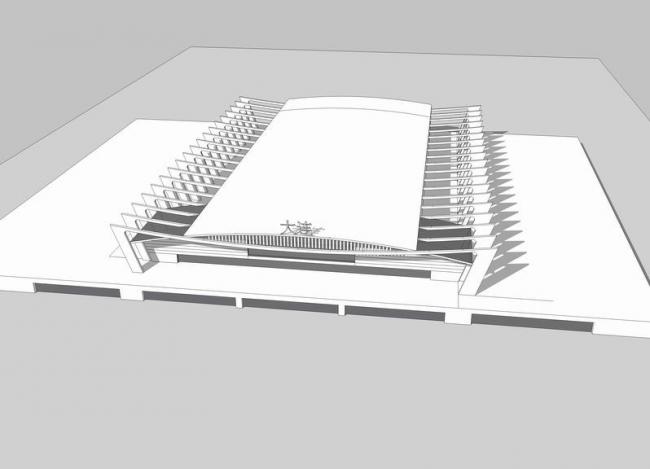 Sketchup车站路桥|多层高铁站，车站，现代风格，交通建筑
