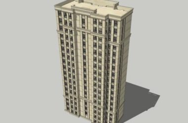 Sketchup住宅模型|高层住宅，居住建筑，新古典风格-BIM建筑网