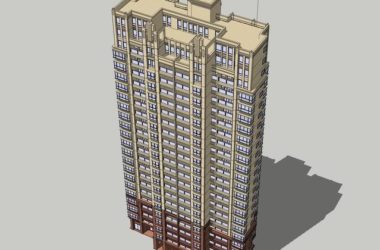 Sketchup住宅模型|高层住宅，新古典风格，居住建筑-BIM建筑网