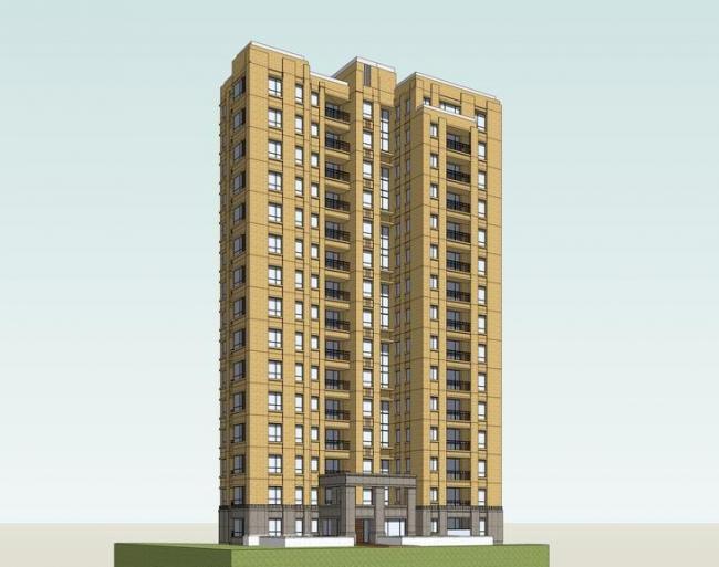 Sketchup住宅模型|居住建筑，高层住宅，新古典风格