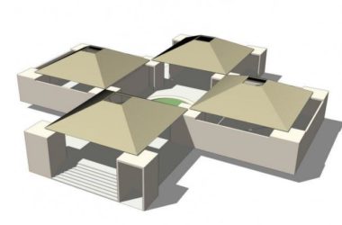 Sketchup小品模型|屈灵顿游泳池更衣室，现代风格-BIM建筑网