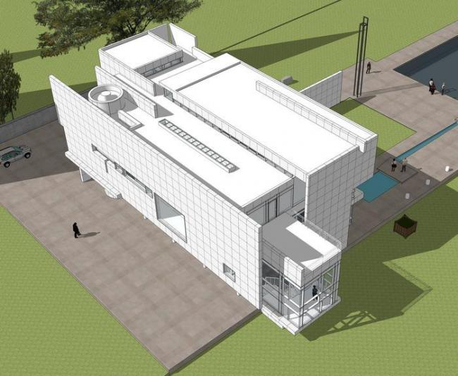 Sketchup文化模型|大师作品，多层现代文化建筑