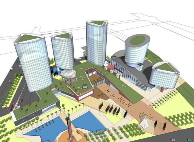 Sketchup办公模型|高层办公楼，写字楼，现代风格