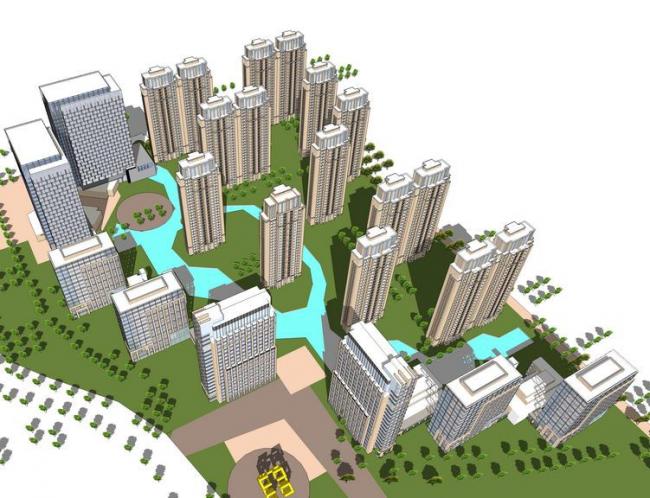 Sketchup办公模型|高层办公楼，现代风格，写字楼