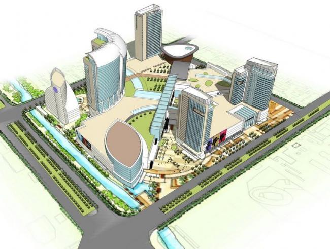 Sketchup综合体模型|多层高层混合商业综合体，高层办公，现代风格