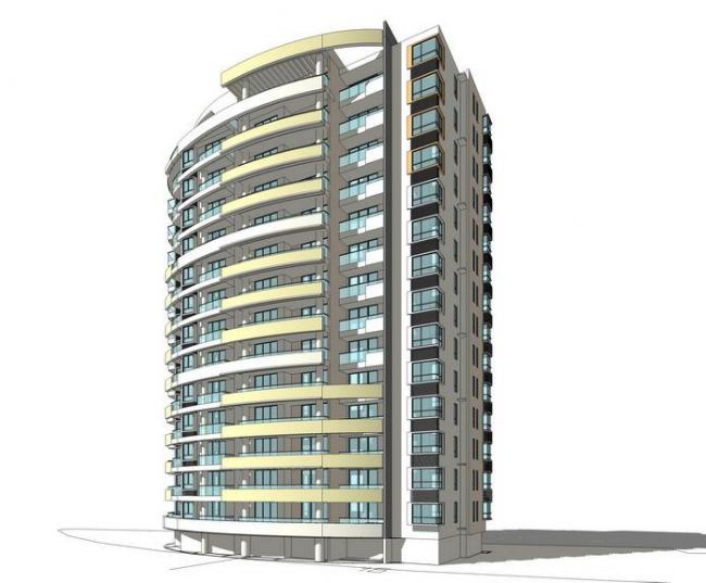 Sketchup住宅模型|高层住宅，居住建筑，现代风格