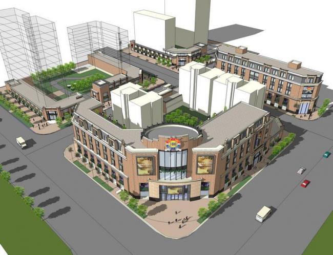 Sketchup商业模型|多层转角商业楼，欧式风格，古典风格