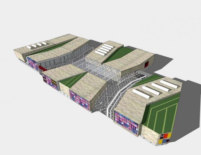 Sketchup商业模型|多层商业购物中心，现代风格