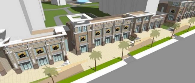 Sketchup商业模型|多层商业裙房，新古典风格