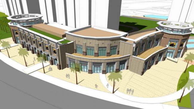 Sketchup商业模型|多层商业裙房，新古典风格