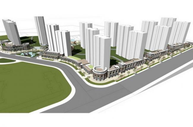 Sketchup商业模型|多层商业裙房，新古典风格