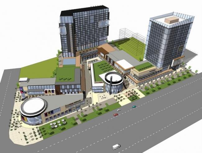 Sketchup商业模型|多层高层混合商业街，现代风格