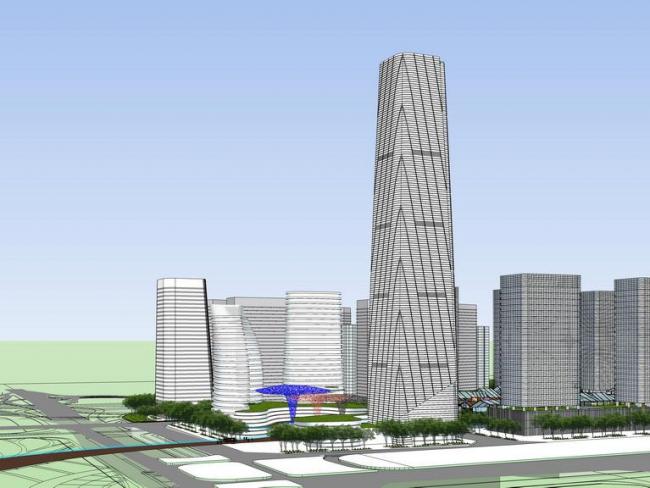 Sketchup办公模型|超高层办公楼，现代风格，写字楼