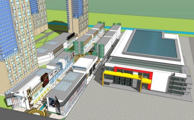 Sketchup综合体模型|多层购物中心，商业建筑，现代风格