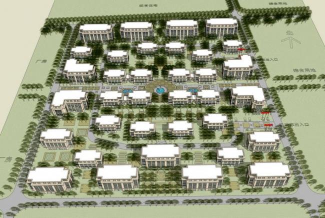 Sketchup办公模型|多层办公楼，新古典风格