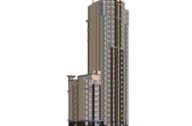 Sketchup住宅模型|高层住宅，ArtDeco风格，居住建筑-BIM建筑网