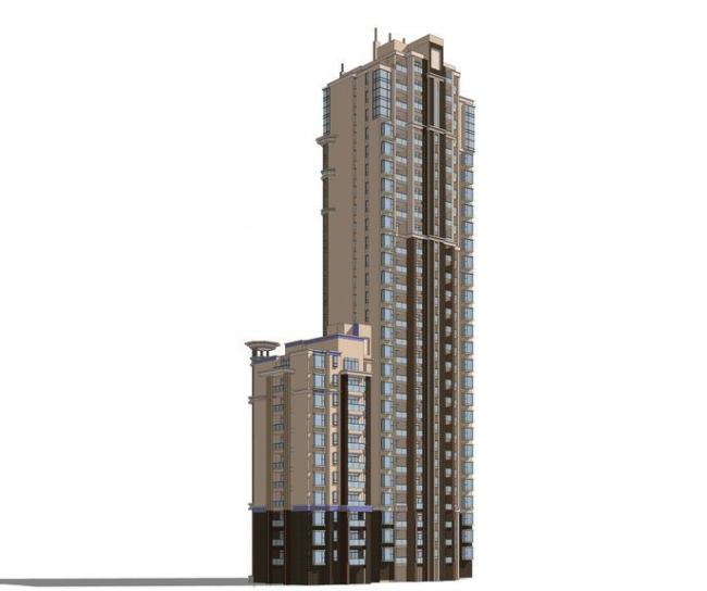 Sketchup住宅模型|高层住宅，ArtDeco风格，居住建筑