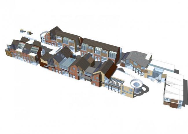 Sketchup商业模型|多层商业街，英式风情