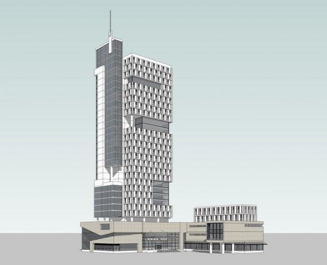 Sketchup办公模型|高层办公楼，现代风格