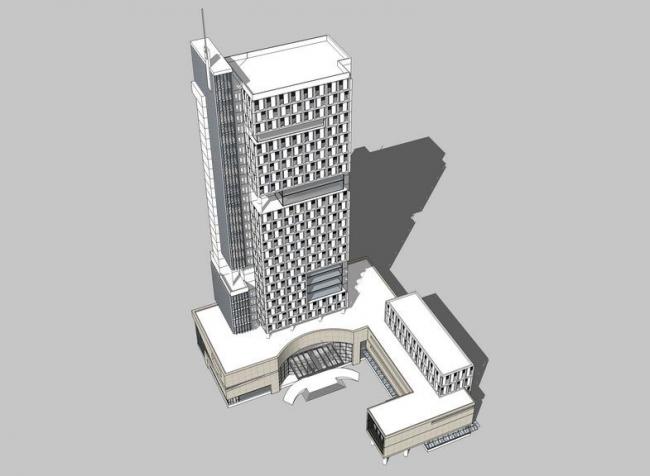Sketchup办公模型|高层办公楼，现代风格