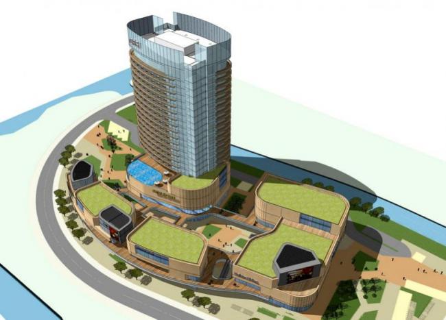 Sketchup综合体模型|多层商业街，高层酒店，综合体，现代风格