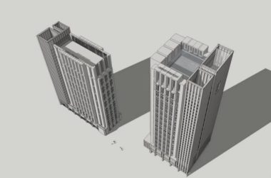 Sketchup办公模型|高层办公楼，新古典风格-BIM建筑网
