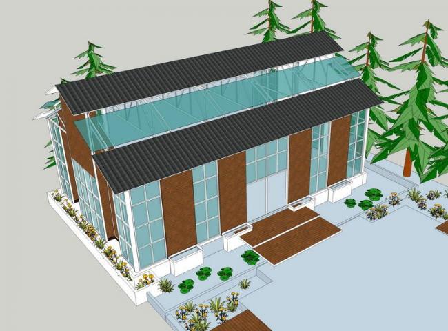 Sketchup小品模型|植物阳光房，现代风格