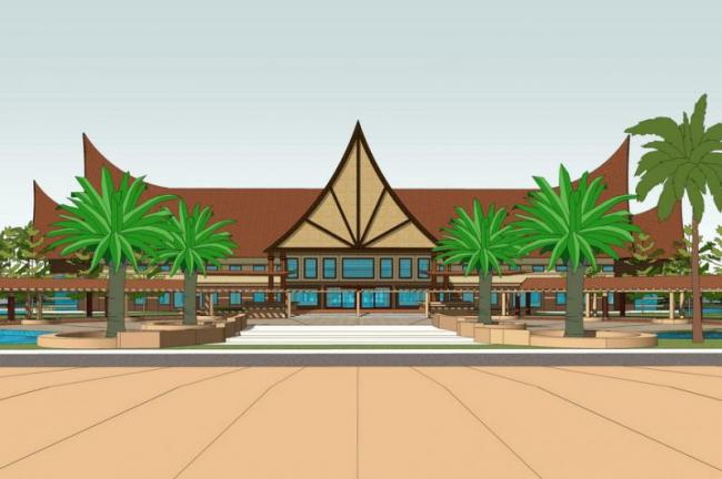 Sketchup酒店模型|多层酒店，古典风格，东南亚风格