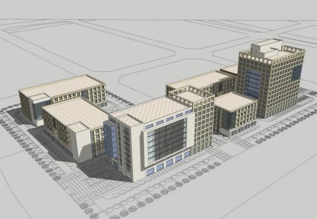 Sketchup办公模型|多层办公楼，现代风格
