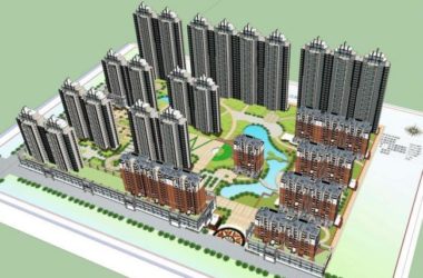Sketchup住宅模型|高层住宅小区，居住建筑，现代风格-BIM建筑网