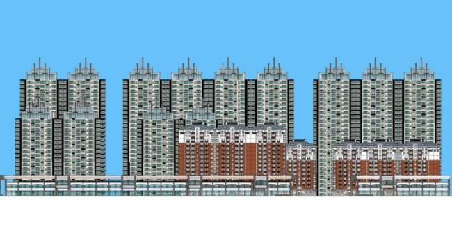 Sketchup住宅模型|高层住宅小区，居住建筑，现代风格