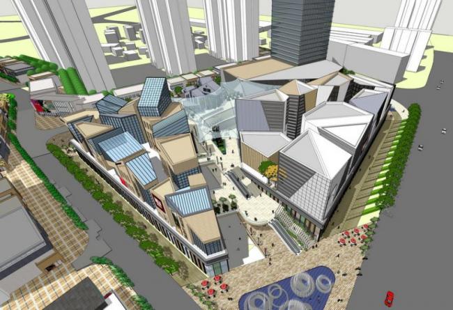 Sketchup商业模型|多层商业街，现代风格