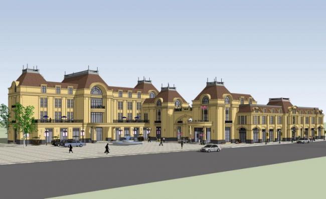 Sketchup商业模型|多层商业街，法式风格，古典风格