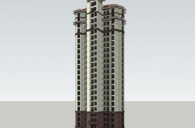 Sketchup住宅模型|高层住宅，居住建筑，古典风格，西班牙风格-BIM建筑网