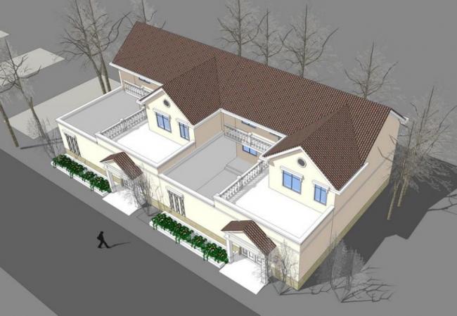 Sketchup住宅模型|多层住宅，农村自建房，居住建筑，西班牙风格，古典风格