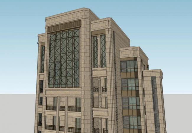 Sketchup住宅模型|超高层住宅，居住建筑，新古典风格