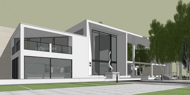 Sketchup商业模型|多层餐厅，商业建筑，现代风格