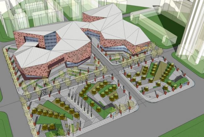 Sketchup综合体模型|多层商业综合体，现代风格