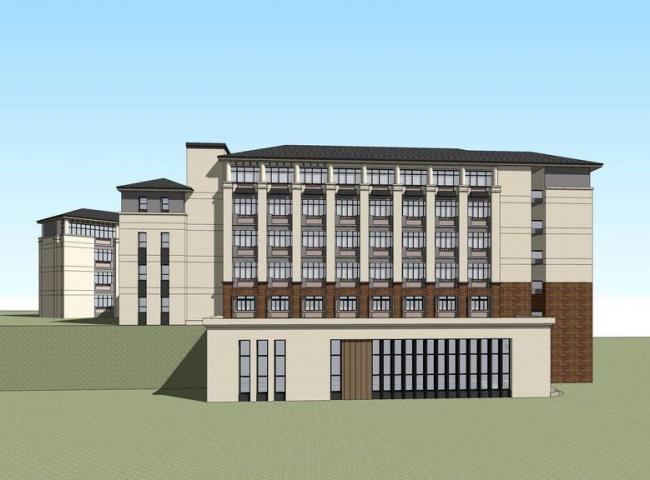Sketchup学校模型|多层学校教学楼，法式风格，古典风格，教育建筑