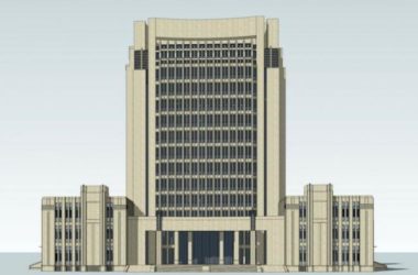 Sketchup办公模型|高层行政办公楼，新古典风格-BIM建筑网