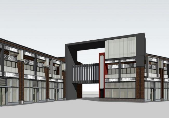 Sketchup商业模型|多层商业裙房，现代风格