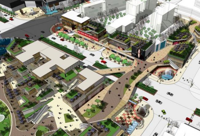 Sketchup商业模型|多层商业街，现代风格