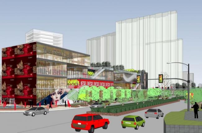 Sketchup商业模型|多层商业街，现代风格