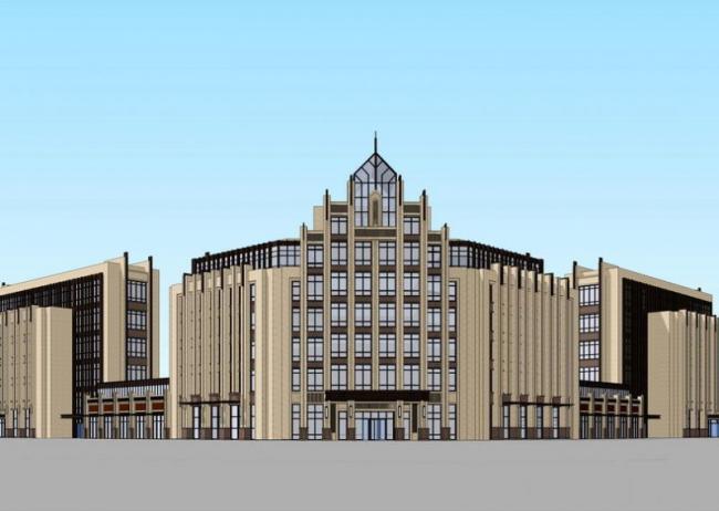 Sketchup酒店模型|多层酒店，古典风格，ArtDeco风格