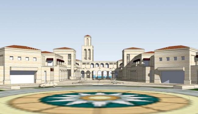 Sketchup商业模型|多层商业入口，西班牙风格，古典风格