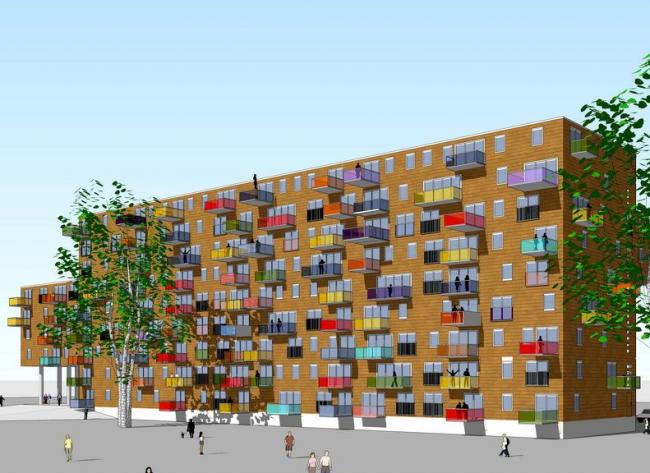 Sketchup住宅模型|多层公寓，居住建筑，现代风格