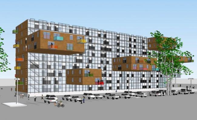 Sketchup住宅模型|多层公寓，居住建筑，现代风格