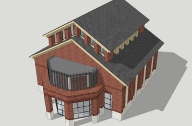 Sketchup文化模型|简欧小型展览馆，文化建筑，古典风格-BIM建筑网