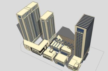 Sketchup办公模型|高层办公楼，新古典风格-BIM建筑网
