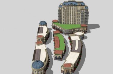 Sketchup商业模型|多层商业街，法式古典风格-BIM建筑网